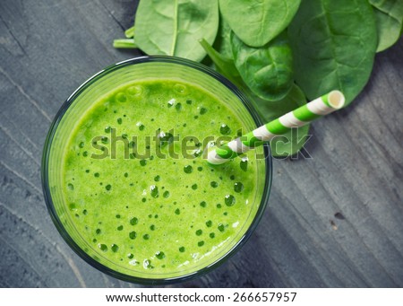 Spinach smoothie Royalty-Free Stock Photo #266657957