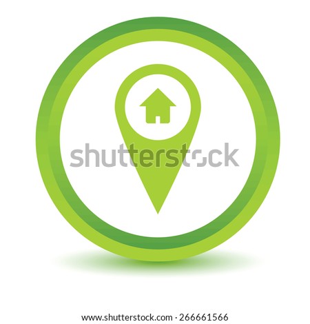 Green Home pointer icon on a white background. Vector illustration