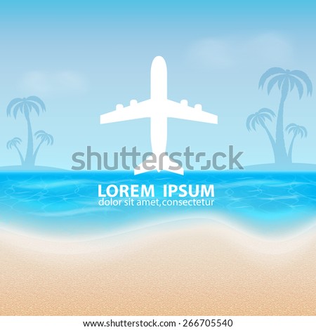 Summer background. Tropical sea and beach. EPS10 vector