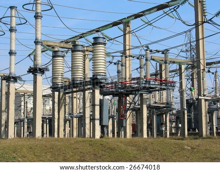High voltage converter equipment at a power plant