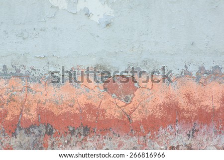 Damaged paint, corroded and rusty on old iron boat abstract beautiful background texture