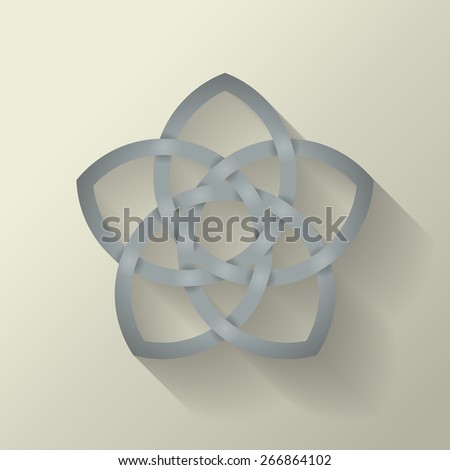 5 point Celtic knot with a long shadow effect.

This file is Vector EPS10. It uses clipping mask, blends and opacity masks.
