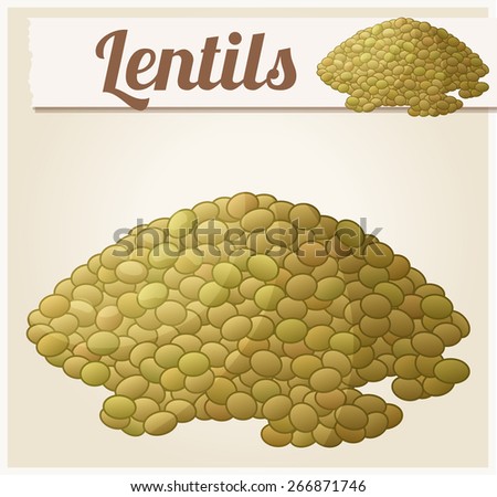 Lentils. Detailed Vector Icon. Series of food and drink and ingredients for cooking. Royalty-Free Stock Photo #266871746