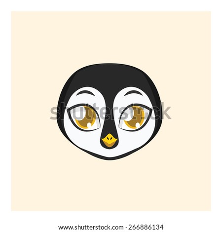 Cute penguin avatar with flat colors