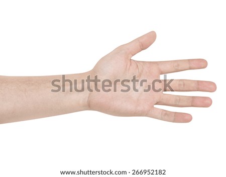 man's arm white background