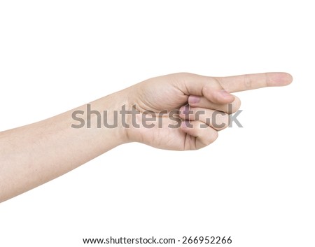 hand sign indicate the direction white background