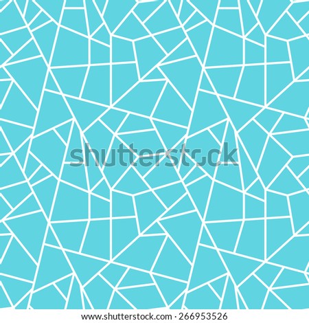 Vector creative abstract seamless pattern geometric pattern of white lines on the azure background Royalty-Free Stock Photo #266953526