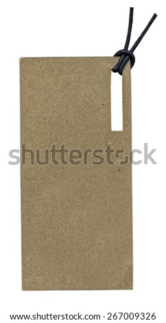 brown blank cardboard price tag isolated on white
