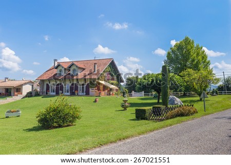 Big French country house with large garden
