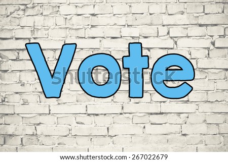 Vote sign on background. Vote sign on Gray wall background