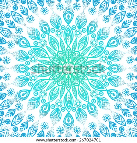 vector background design with blue hand drawn circular ornament