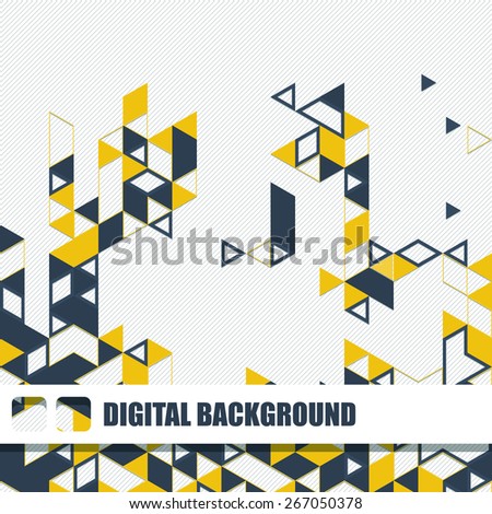 Vector background of different color chaotic triangles