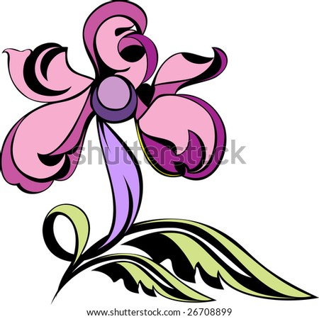 Floral orchid abstract. Vector.