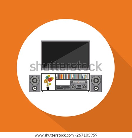 House areas design over orange background, vector illustration