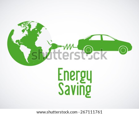 Energy saving design over white background, vector illustration