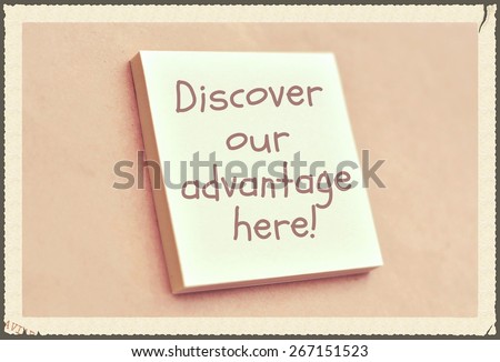 Text discover our advantage here on the short note texture background