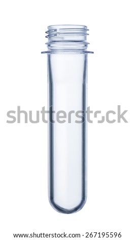PET bottle preform isolated on white