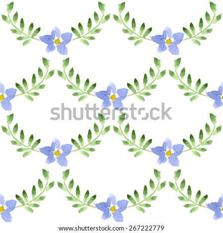 Seamless vector watercolor flower pattern bohemian style 