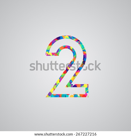 Colorful number, vector