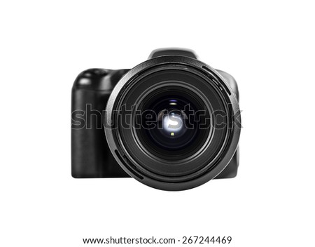 professional digital photo camera isolated on white.