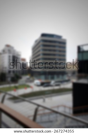 Urban buildings background. Intentionally blurred editing post production.