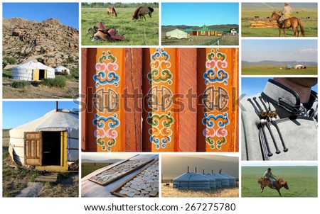 Outer Mongolia photos collage