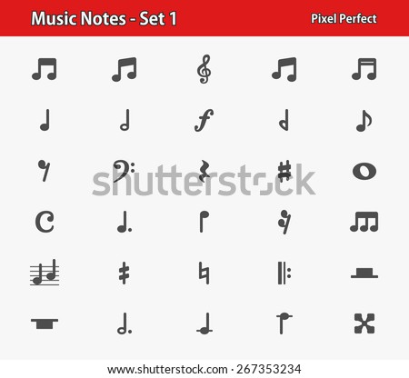 Music Notes Icons. Professional, pixel perfect icons optimized for both large and small resolutions. EPS 8 format.