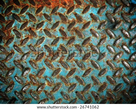 rusty diamond metal plate