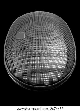 Cover a lattice for a loudspeaker on a black background with path