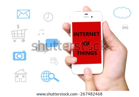 Smart phone and internet of things icons background, technology concept