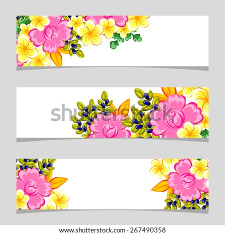 Three floral banners