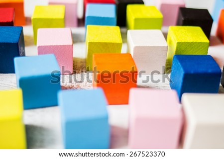 Colored wooden blocks 