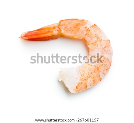 tasty prawn on white background