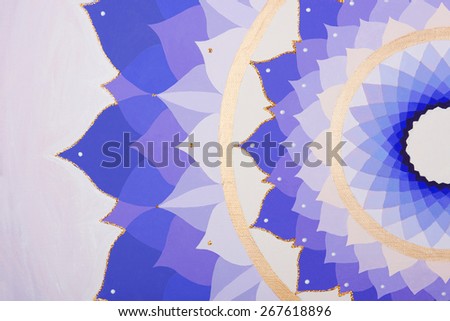 abstract purple painted picture mandala of Sahasrara chakra