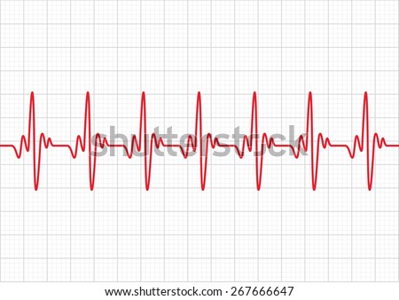 Heart beats cardiogram - Vector Royalty-Free Stock Photo #267666647