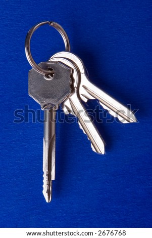bunch of keys on blue background