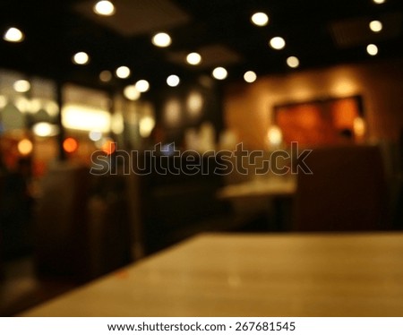Blurred background : Customer at restaurant blur background with bokeh