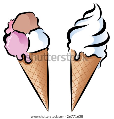 Two Coloured Ice-cream Cones