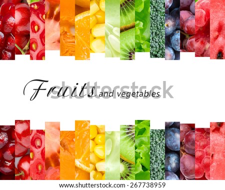 Fresh fruits and vegetables. Healthy food concept Royalty-Free Stock Photo #267738959