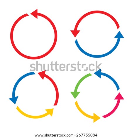 set of color vector arrows