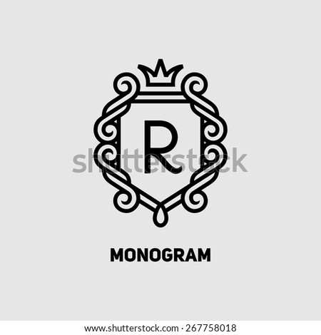 Monogram design template, Elegant logo design, vector illustration