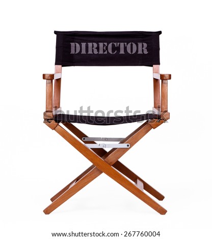 Director's Chair in Film Industry. Front View Isolated on White background Royalty-Free Stock Photo #267760004