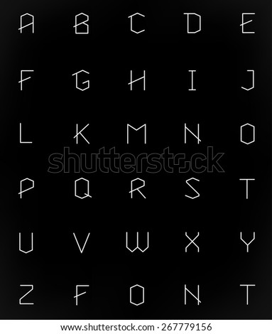 Polygonal geometric font. Creative Alphabet. Typographic Set