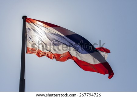 Thailand flag waving on the wind
