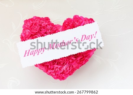 Heart shaped bouquet of pink carnations