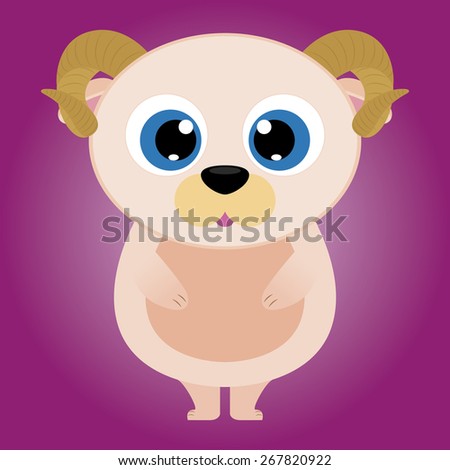 Isolated beautiful animal on a colored background. Vector illustration