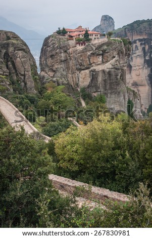 Image of monastery of Holy Trinity  in Meteora, Greece