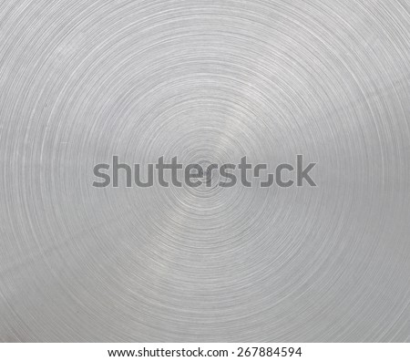 Stainless steel aluminum circular brushed metal texture background circle shape silver color photo object design