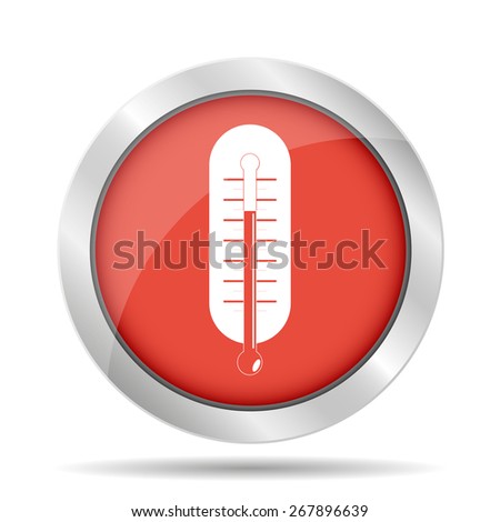 Flat style with long shadows, thermometer  icon illustration