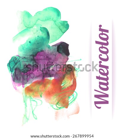 Beautiful watercolor hand drawn stain for your design